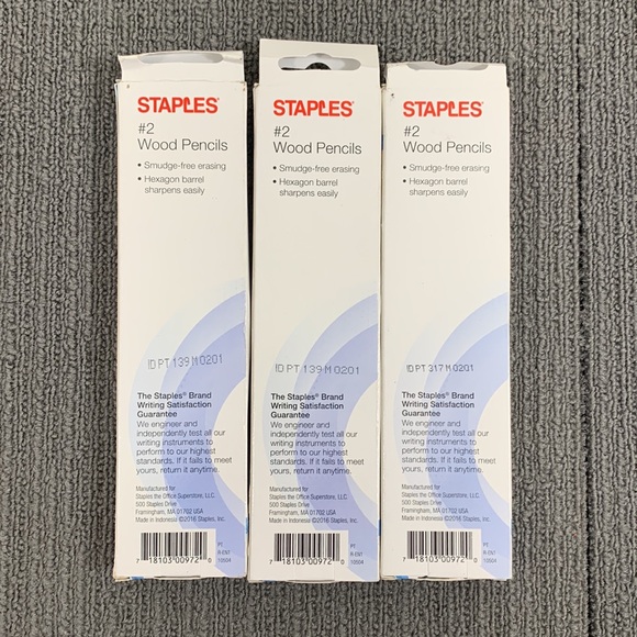 3 Boxes Staples #2 Wood Pencils Smudge-free Erasing Hexagon Barrell 12 per box - Picture 2 of 9